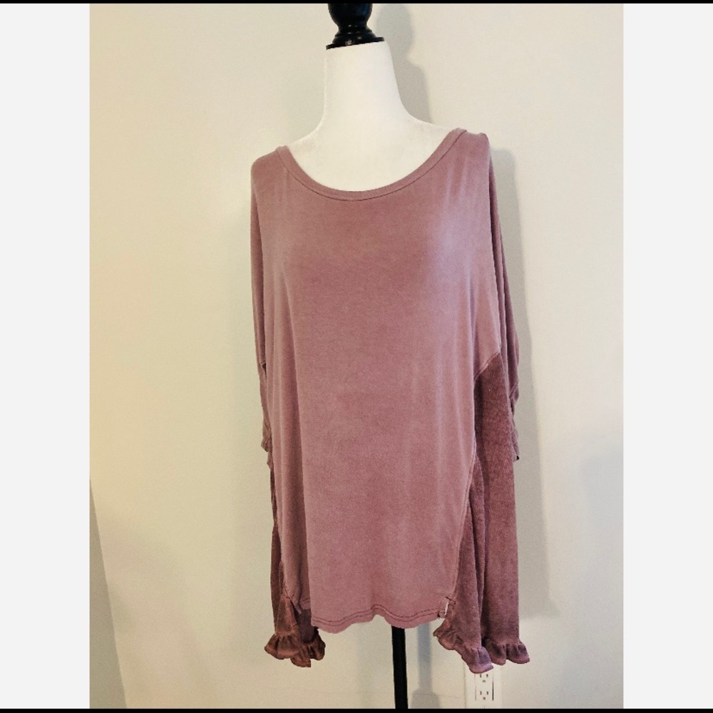 Umgee Pink Short Sleeve Oversized Shirt Medium